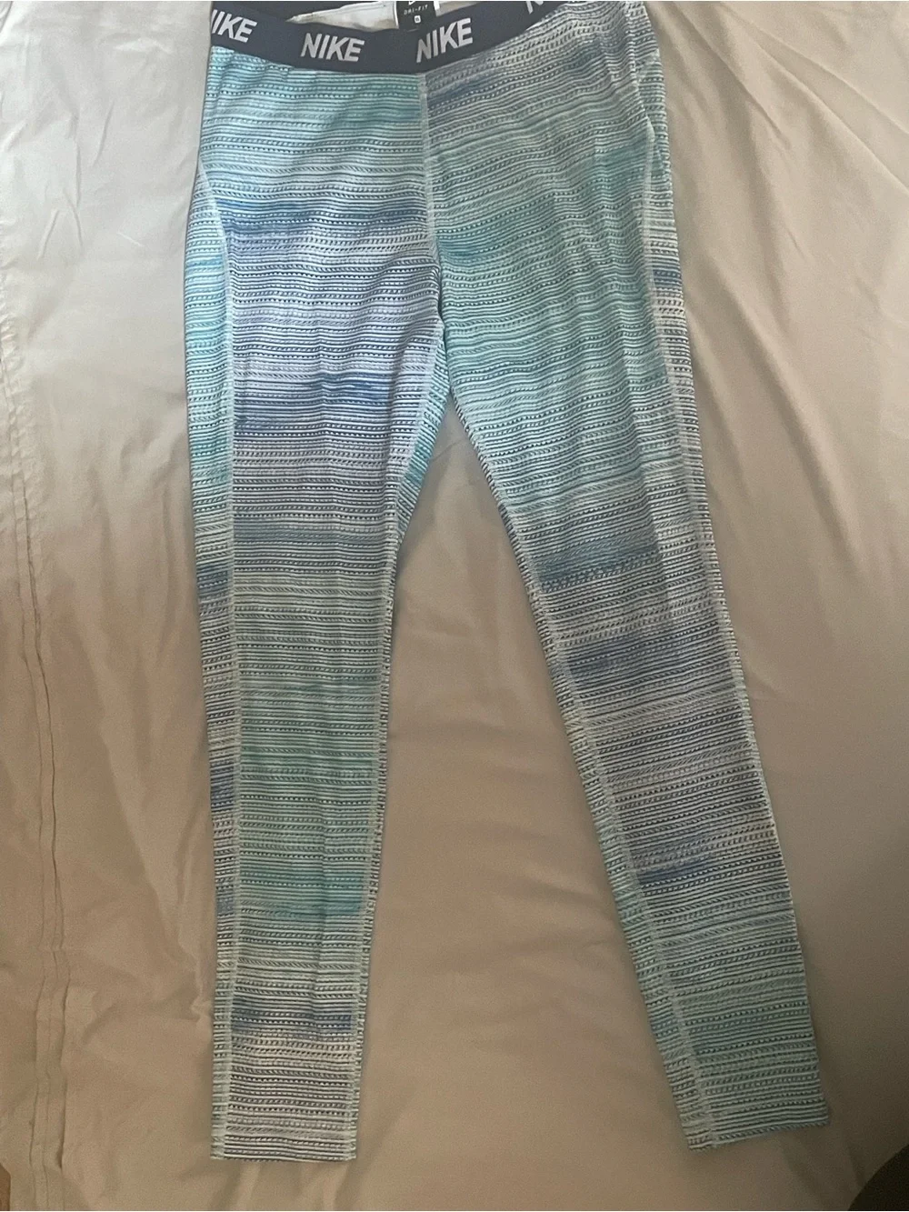 Nike Dry-Fit Blue Gradient Leggings - Athletic Bottoms